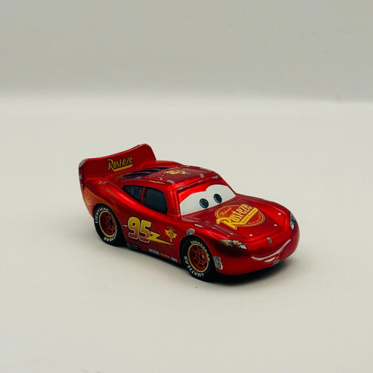 Disney Pixar Cars - ENCYCLOPEDIA EXCLUSIVE METALLIC MCQUEEN - 1:55 Diecast