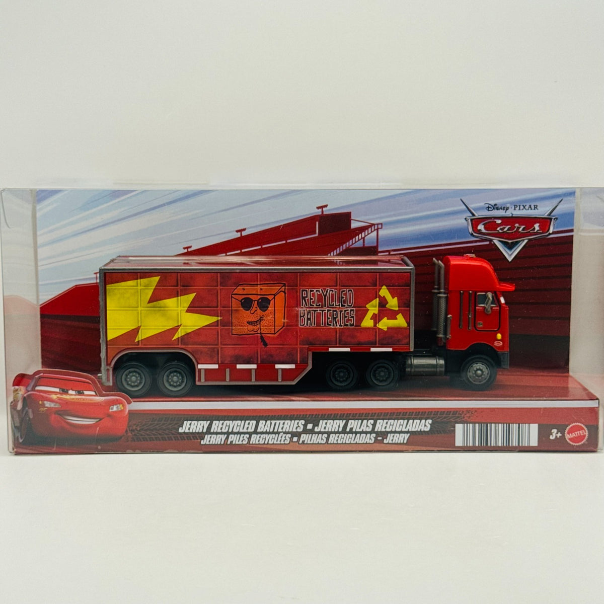 Disney Pixar Cars - JERRY RECYCLED BATTERIES HAULER Truck & Trailer 1:55 Diecast