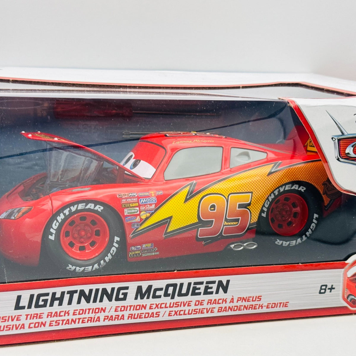 Disney Pixar Cars - JADA CARS 1 LIGHTNING MCQUEEN & WHITEWALL TIRES 1:18 Diecast