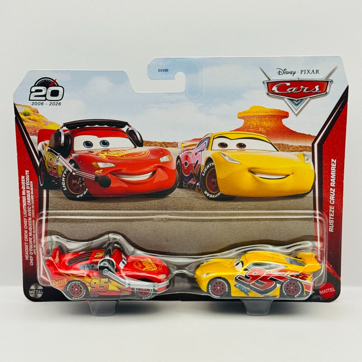 Disney Pixar Cars HEADSET CREW CHIEF LIGHTNING MCQUEEN & CRUZ 20th 1:55 Diecast