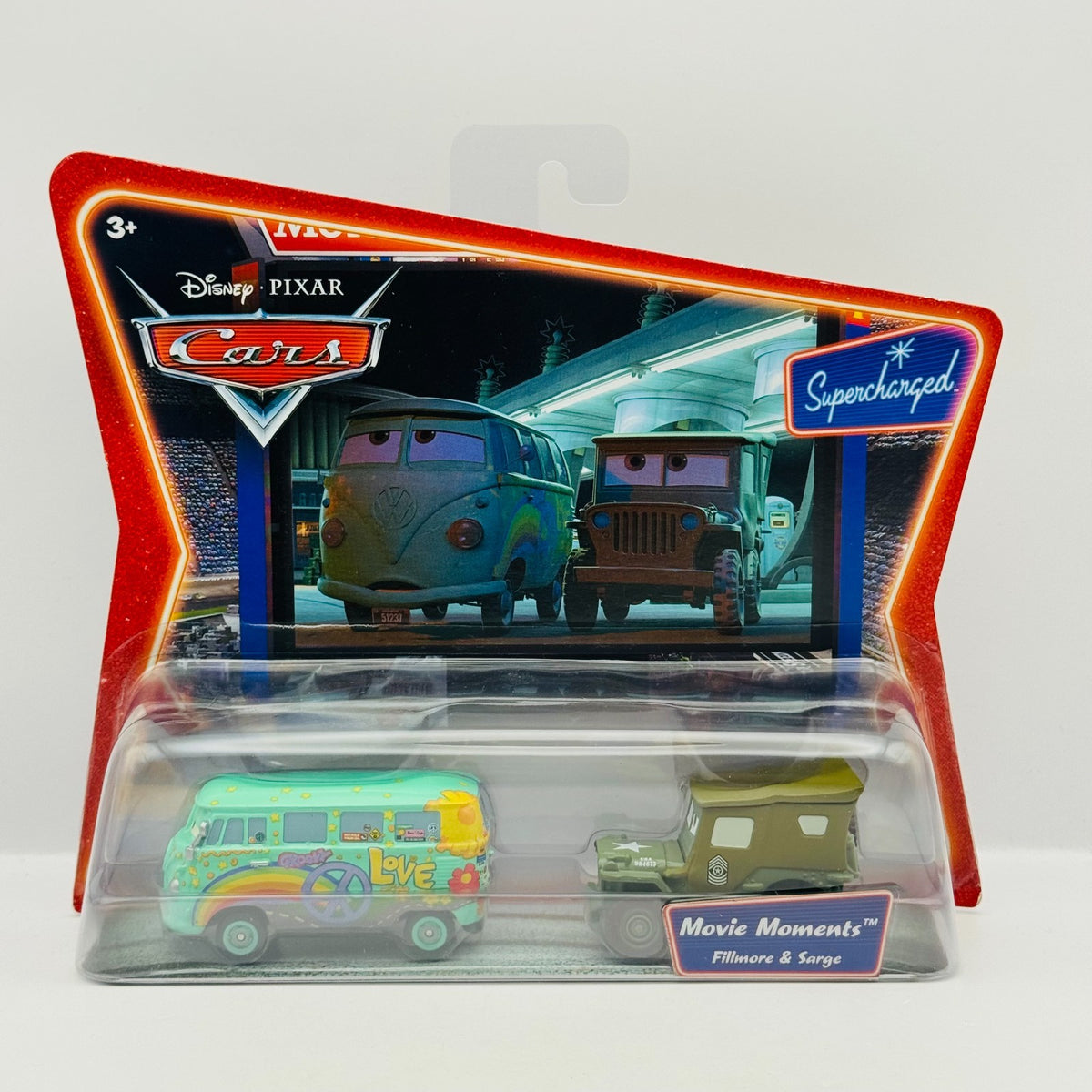 Disney Pixar Cars - FILLMORE & SARGE (RECALLED) Supercharged 2007 - 1:55 Diecast