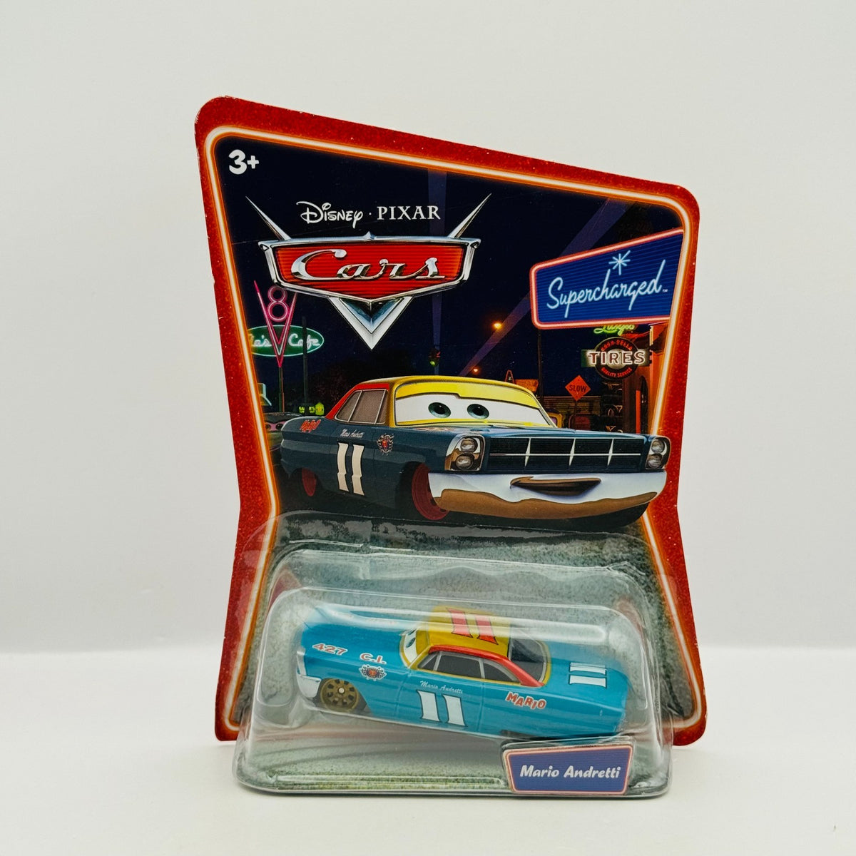 Disney Pixar Cars - MARIO ANDRETTI Supercharged 2007 - 1:55 Diecast