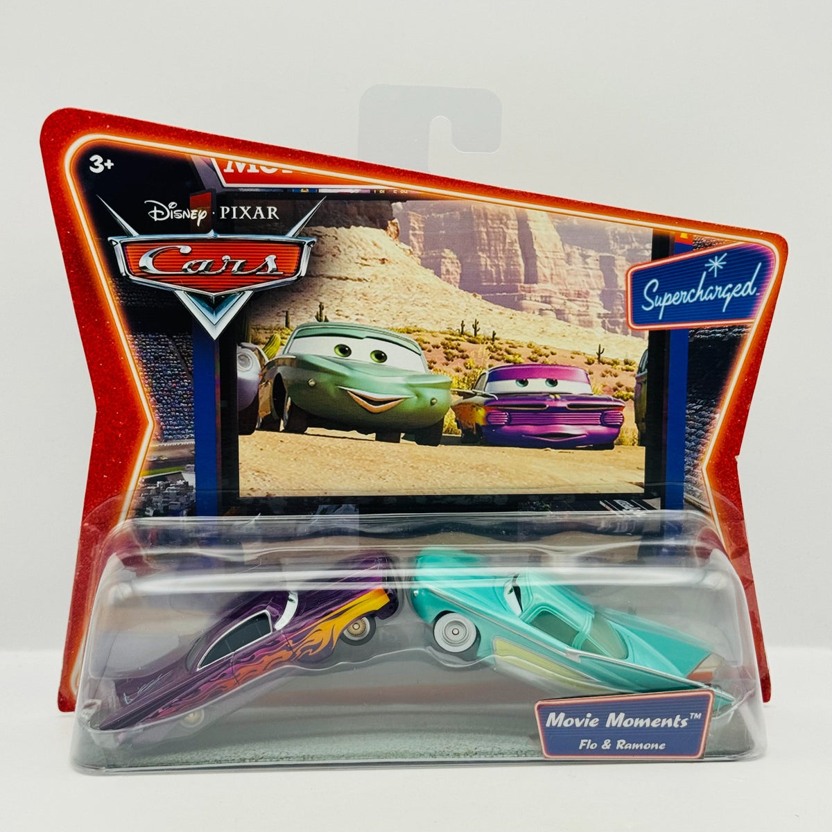 Disney Pixar Cars - FLO & PURPLE RAMONE Supercharged 2007 - 1:55 Diecast