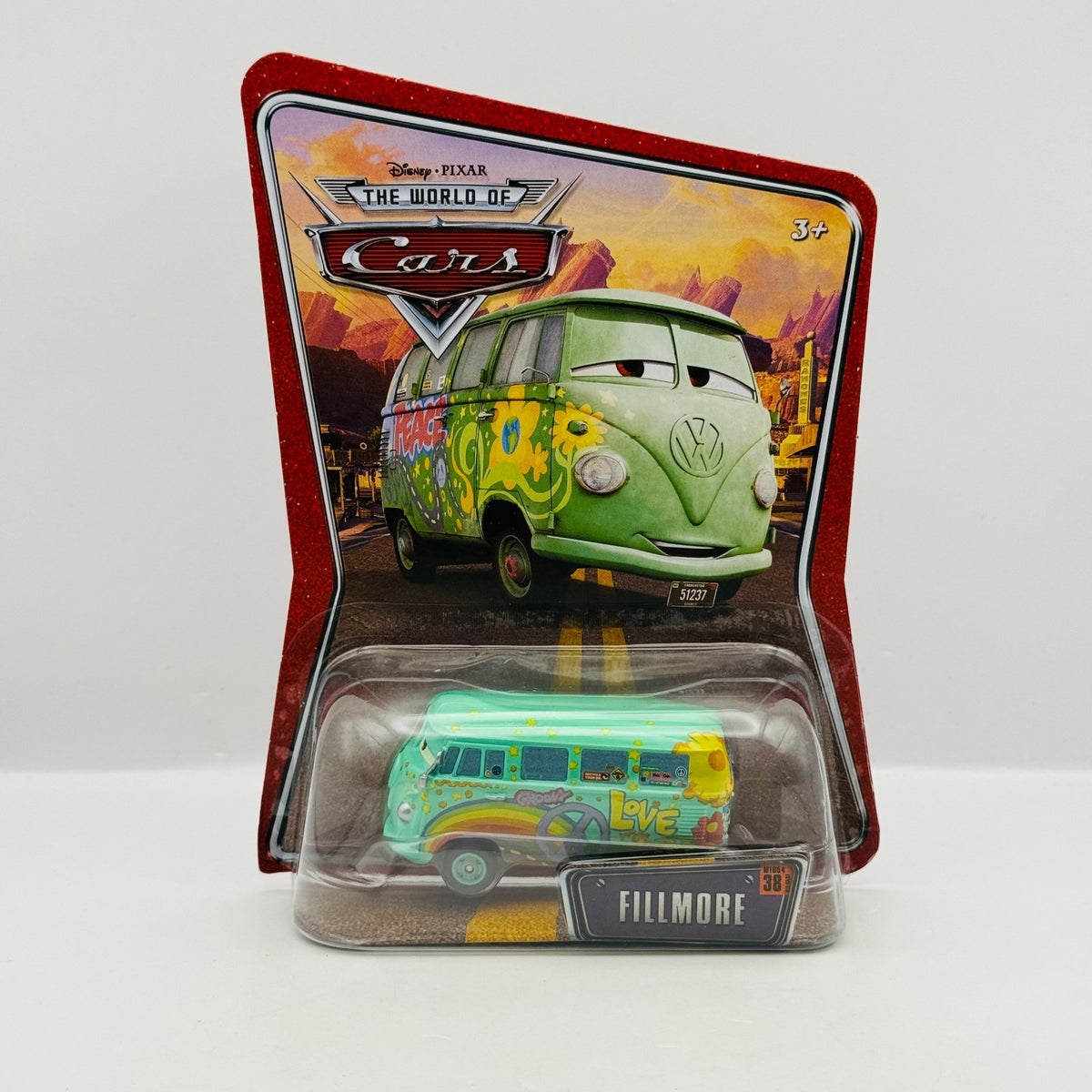 Disney Pixar Cars - FILLMORE [VW BUS] World Of Cars 2008 - 1:55 Diecast