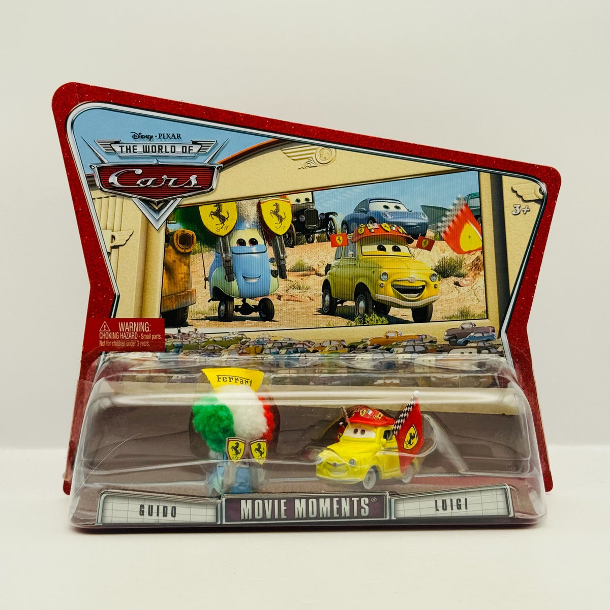 Disney Pixar Cars - FERRARI FANS LUIGI & GUIDO World Of Cars 2008 - 1:55 Diecast