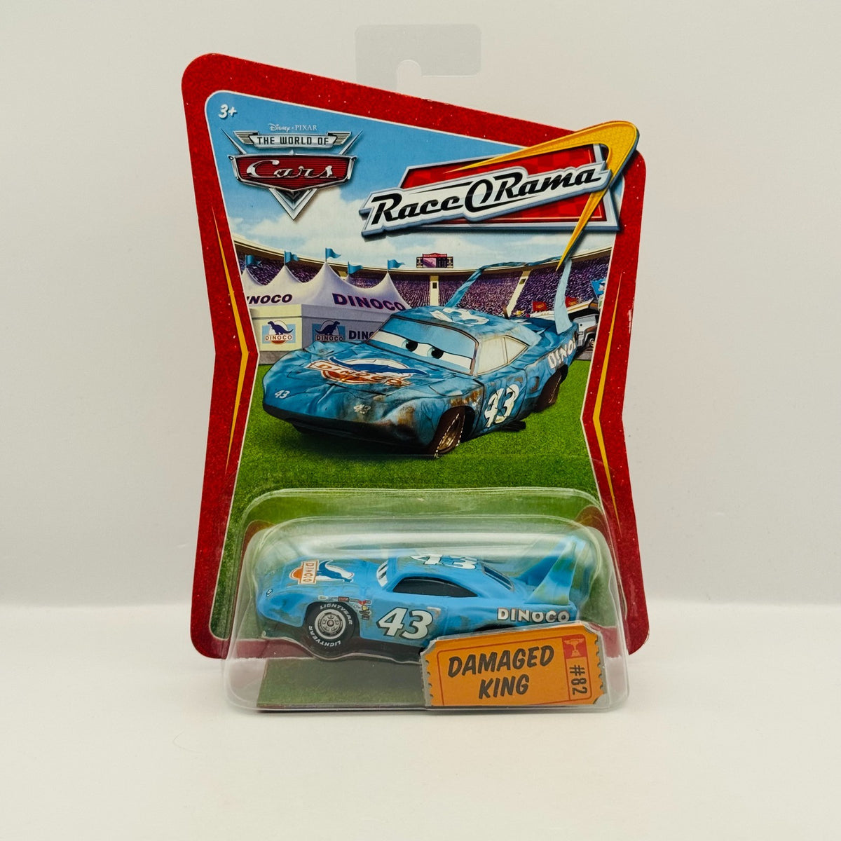 Disney Pixar Cars - RACE DAMAGED KING Race O Rama 2009 - 1:55 Diecast
