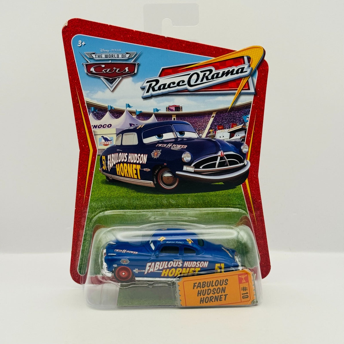Disney Pixar Cars - FABULOUS HUDSON HORNET DOC Race O Rama 2009 - 1:55 Diecast