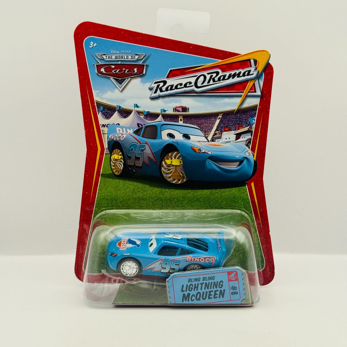Disney Pixar Cars - BLING BLING LIGHTNING MCQUEEN Race O Rama 2009- 1:55 Diecast