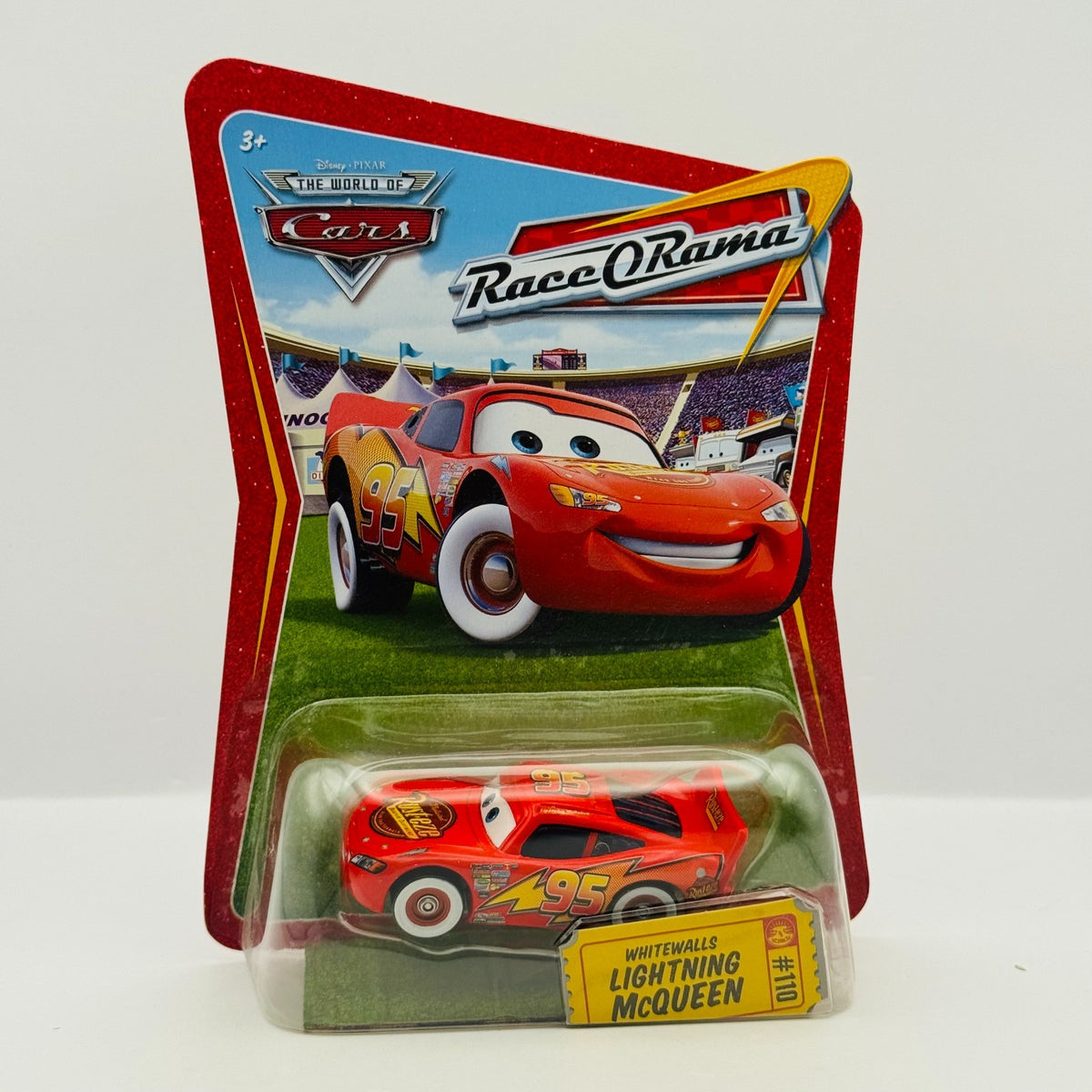 Disney Pixar Cars - WHITEWALLS LIGHTNING MCQUEEN Race O Rama 2009 - 1:55 Diecast