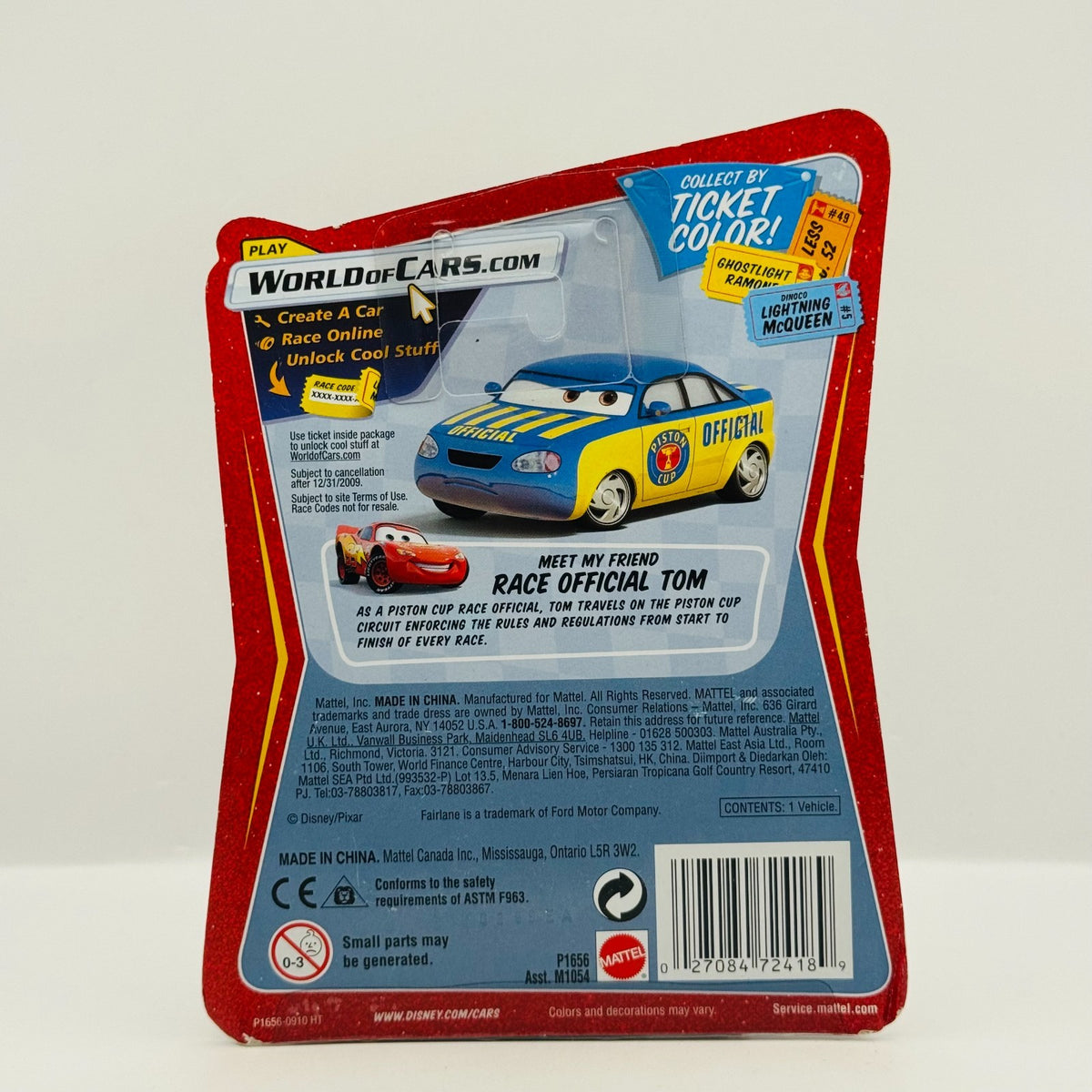 Disney Pixar Cars - SIGNED MARIO ANDRETTI CHASE AUTOGRAPH 2009 - 1:55 Diecast