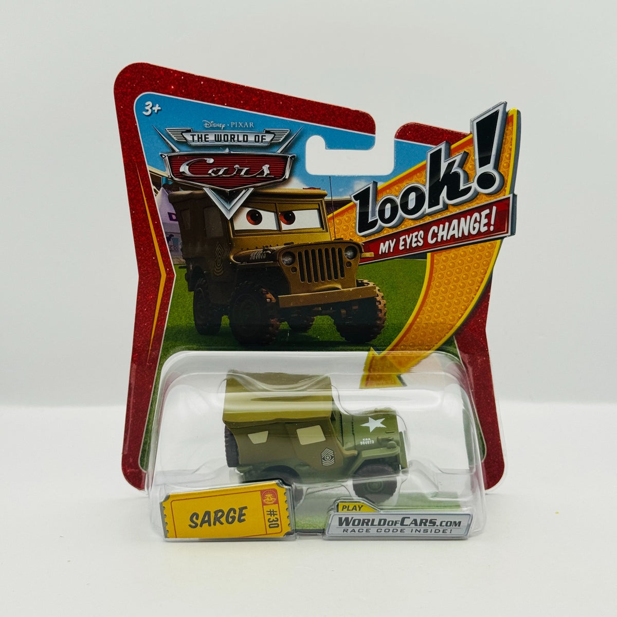 Disney Pixar Cars - LENTICULAR SARGE My Eyes Change 2009 - 1:55 Diecast