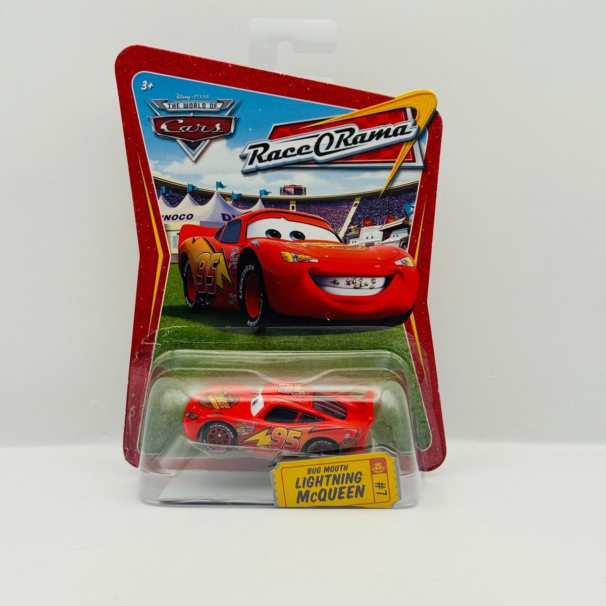 Disney Pixar Cars - BUG MOUTH LIGHTNING MCQUEEN Race O Rama 2009 - 1:55 Diecast