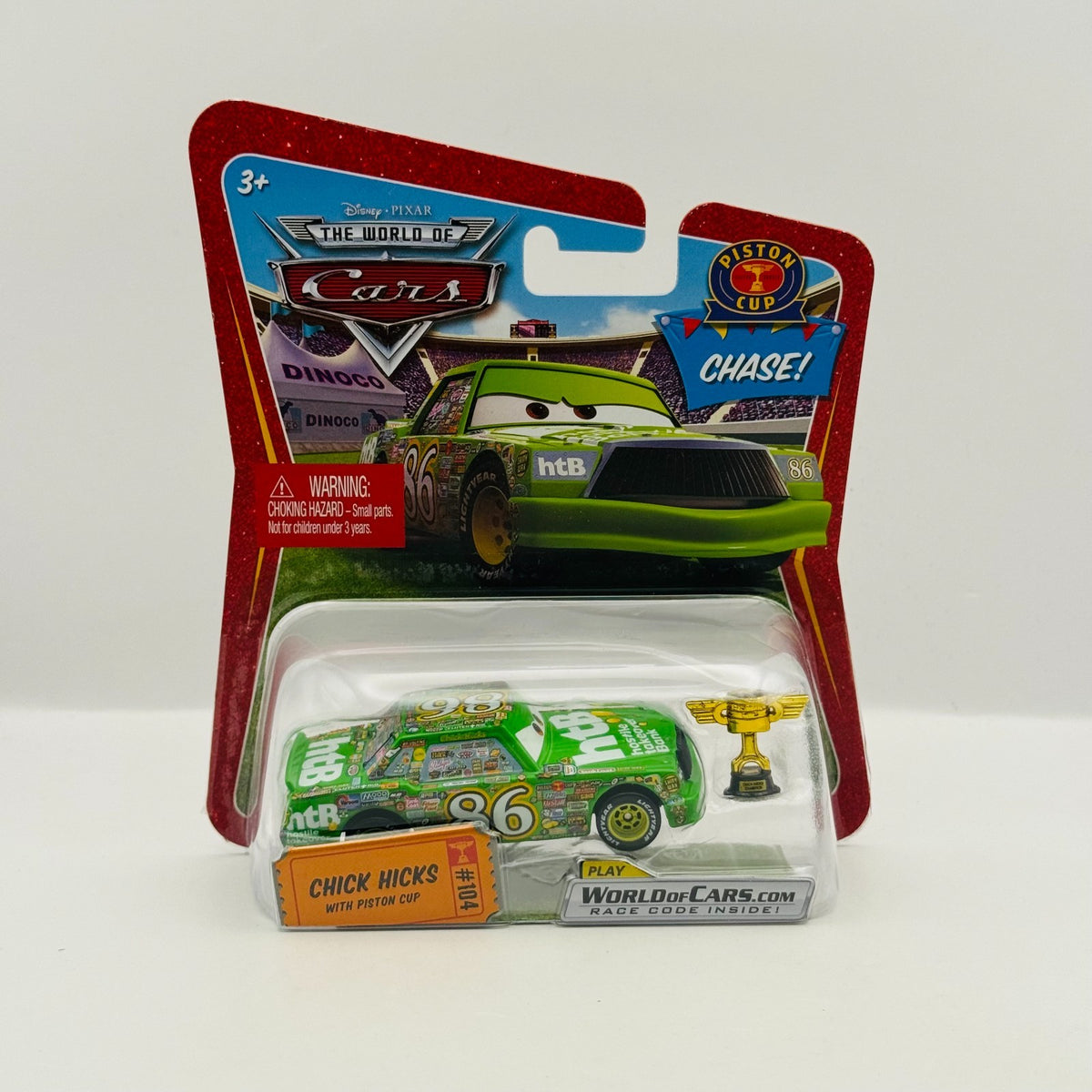 Disney Pixar Cars - CHICK HICKS PISTON CUP TROPHY Race O Rama 2009- 1:55 Diecast