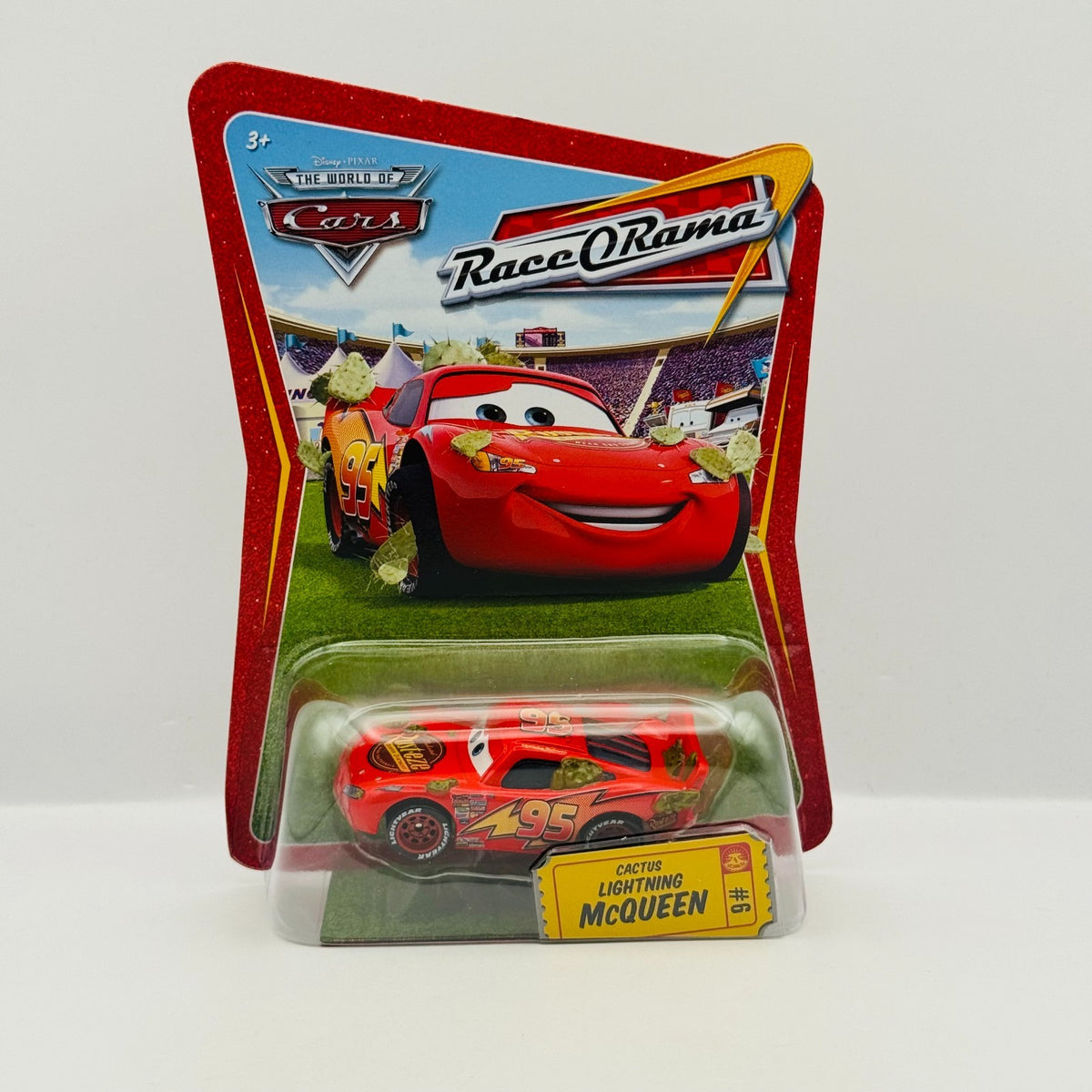 Disney Pixar Cars - CACTUS LIGHTNING MCQUEEN Race O Rama 2009 - 1:55 Diecast