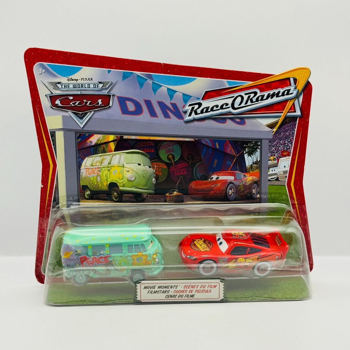 Disney Pixar Cars FILLMORE & WHITEWALLS MCQUEEN Race O Rama 2009 1:55 Diecast
