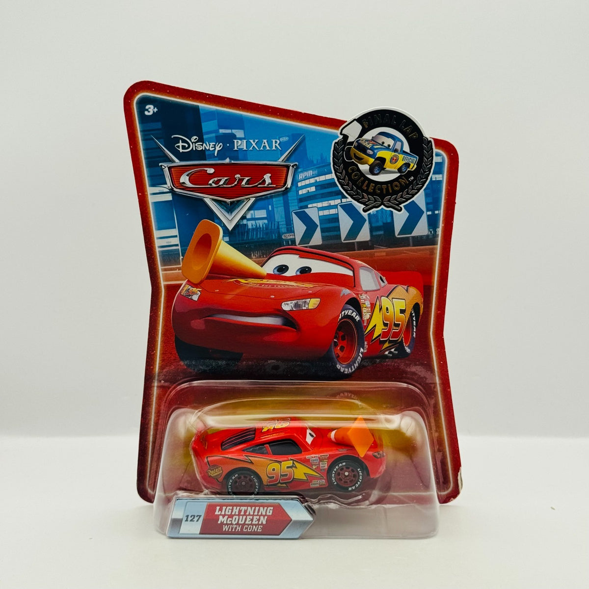 Disney Pixar Cars - LIGHTNING MCQUEEN WITH CONE Final Lap 2010 - 1:55 Diecast