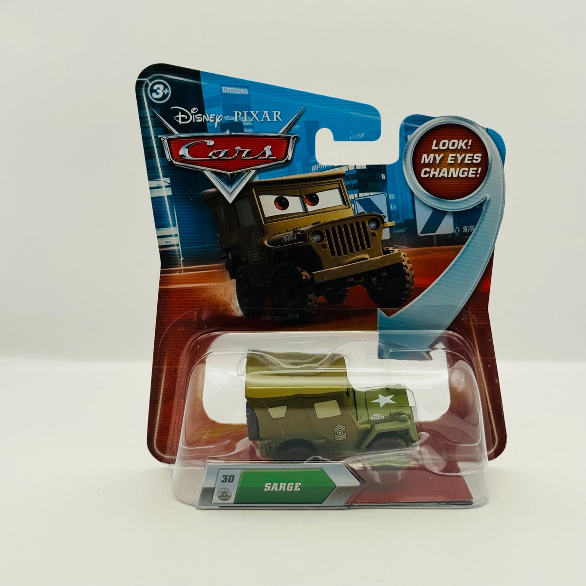 Disney Pixar Cars - LENTICULAR SARGE My Eyes Change 2010 - 1:55 Diecast