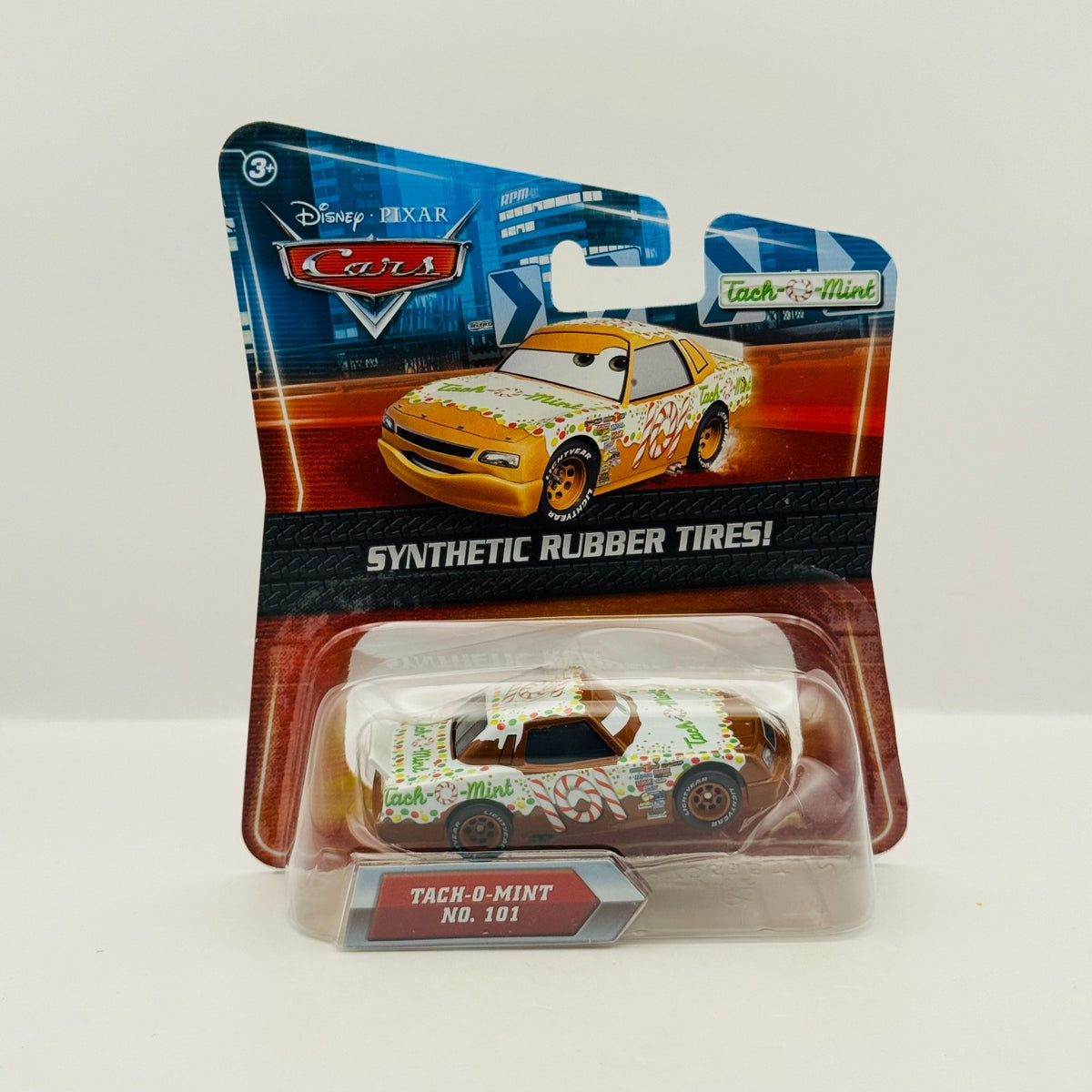 Disney Pixar Cars - TACH O MINT GREG CANDYMAN Rubber Tires Piston - 1:55 Diecast