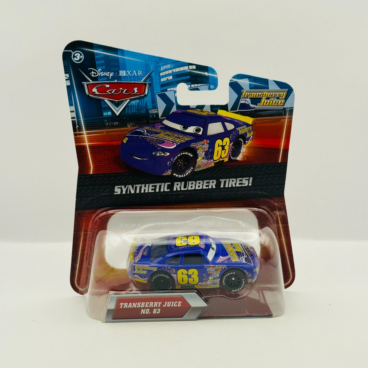 Disney Pixar Cars - LEE REVKINS TRANSBERRY JUICE Rubber Tires- 1:55 Diecast