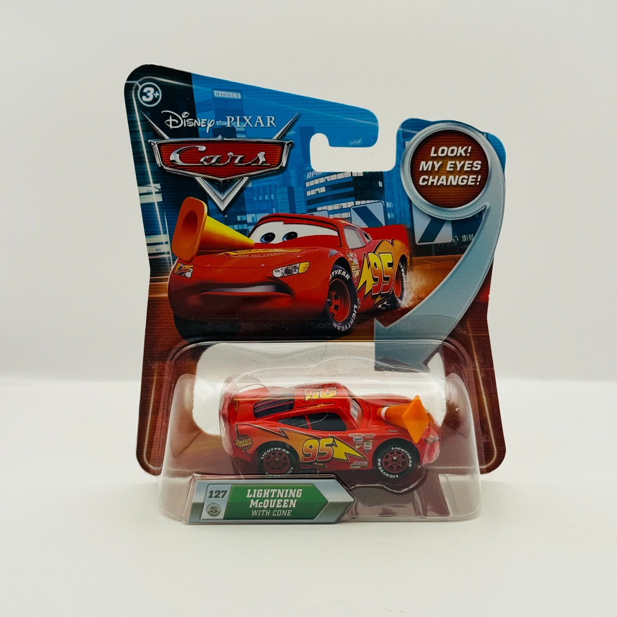 Disney Pixar Cars - MCQUEEN WITH CONE LENTICULAR My Eyes Change - 1:55 Diecast