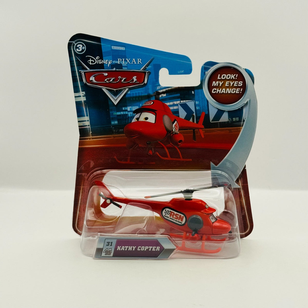 Disney Pixar Cars - LENTICULAR KATHY COPTER Eyes Change 2010 - 1:55 Diecast