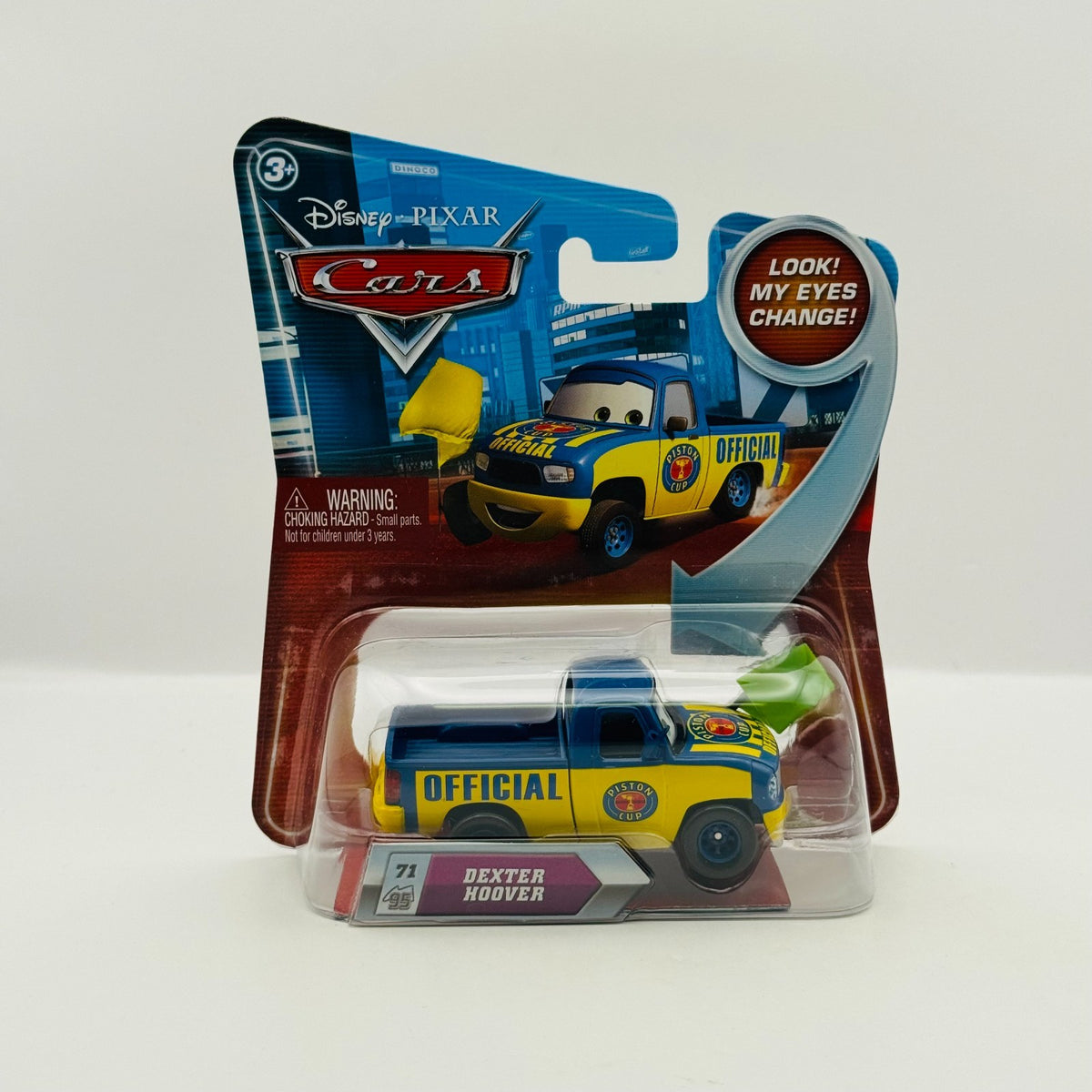 Disney Pixar Cars - LENTICULAR DEXTER HOOVER WITH GREEN FLAG Eyes - 1:55 Diecast