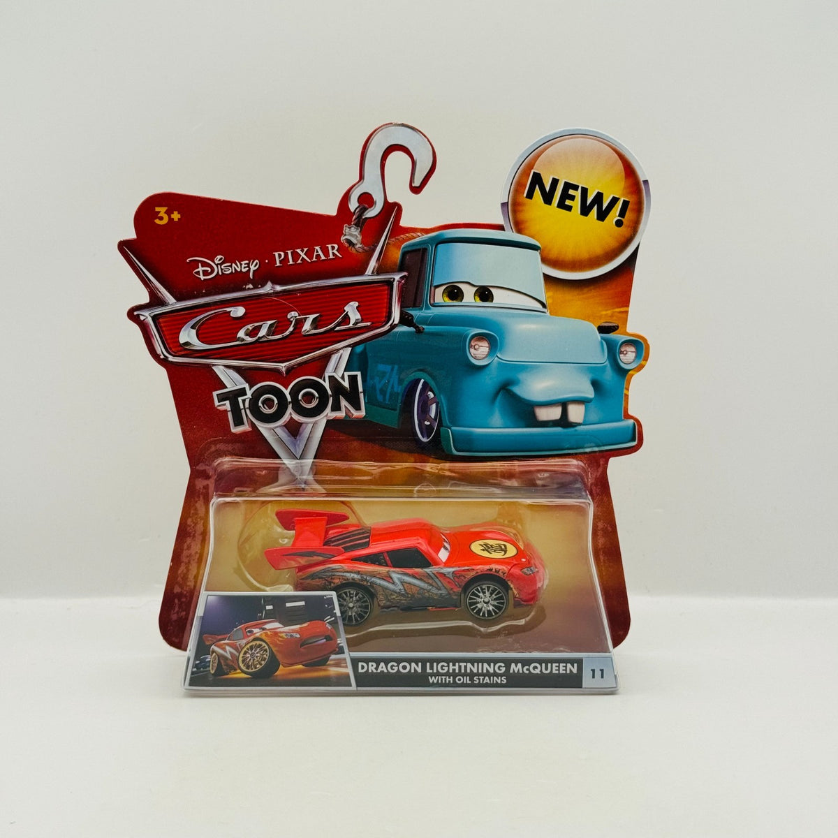 Disney Pixar Cars Toon - DRAGON MCQUEEN WITH OIL STAINS Tokyo Mater 1:55 Diecast