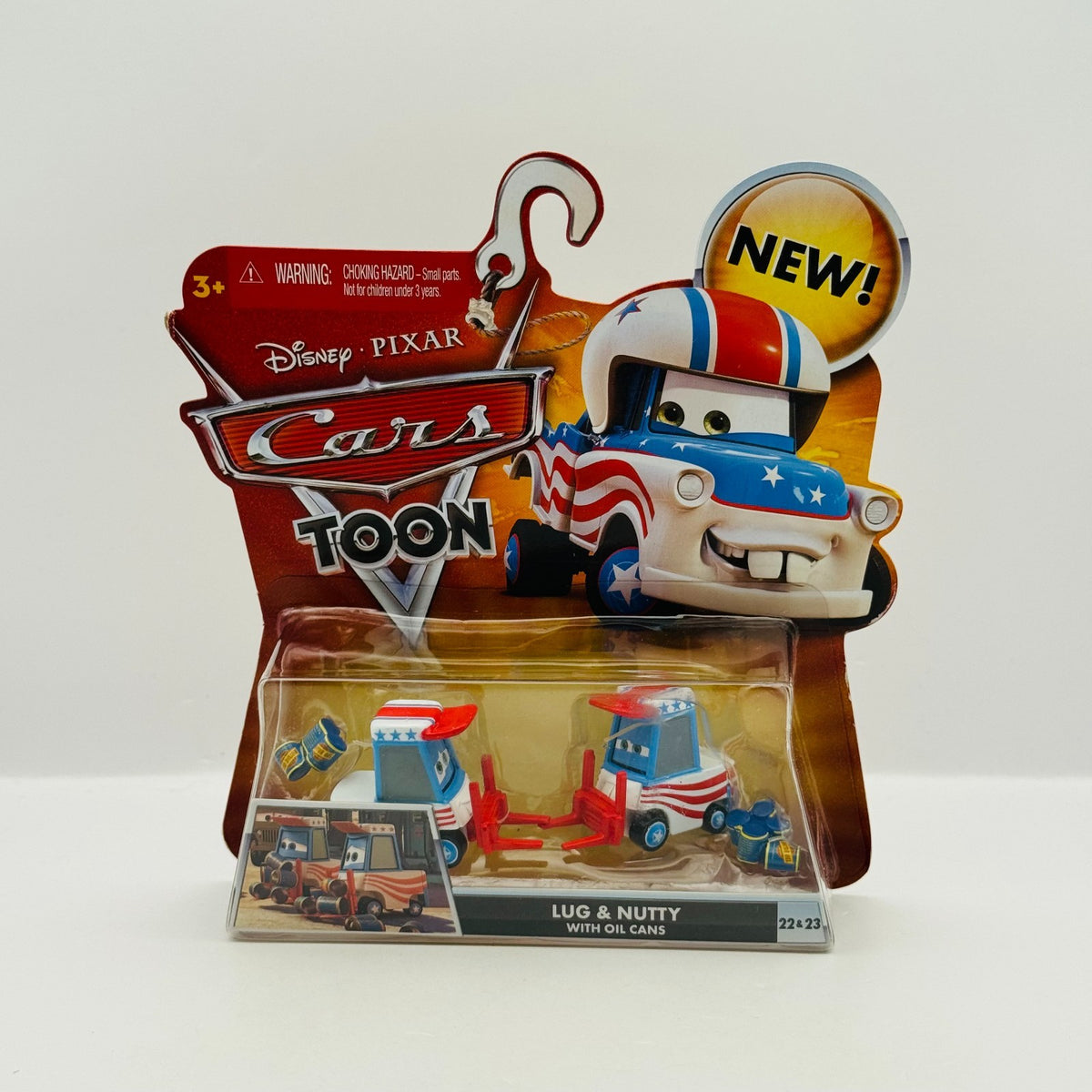 Disney Pixar Cars Toon LUG & NUTTY WITH OIL CANS Mater The Greater 1:55 Diecast