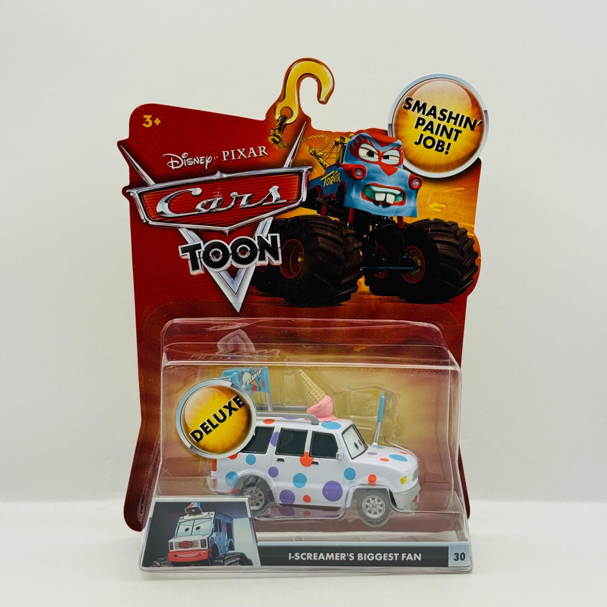 Disney Pixar Cars Toon I-SCREAMER'S BIGGEST FAN Monster Truck Mater 1:55 Diecast