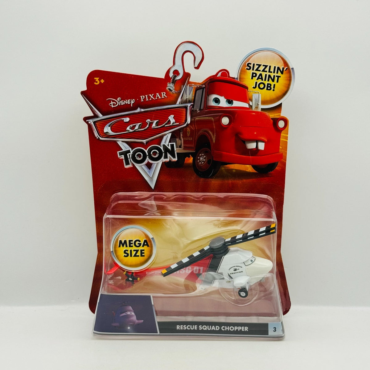 Disney Pixar Cars Toon - RESCUE SQUAD CHOPPER Rescue Squad Mater - 1:55 Diecast