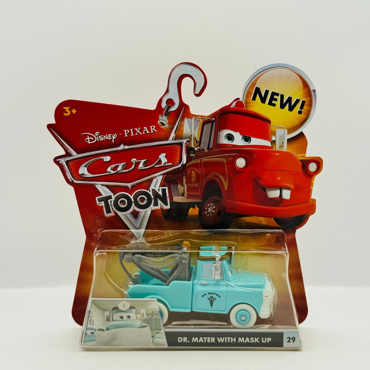 Disney Pixar Cars - DR MATER WITH MASK UP Rescue Squad Mater 2010 - 1:55 Diecast
