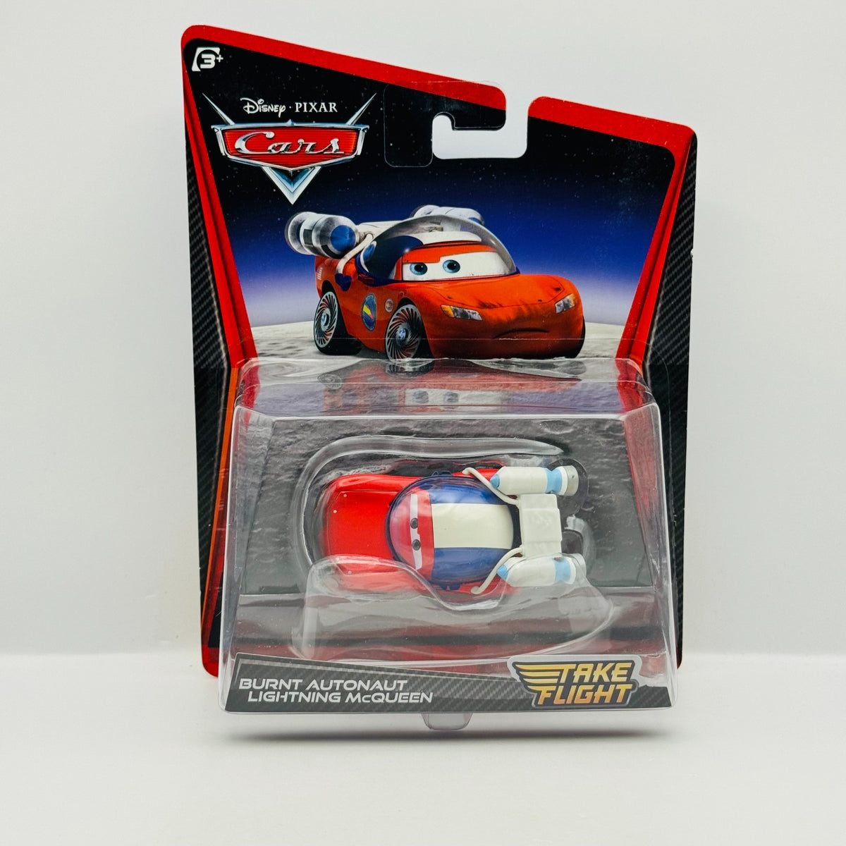 Disney Pixar Cars - BURNT AUTONAUT MCQUEEN Take Flight Moon Mater - 1:55 Diecast