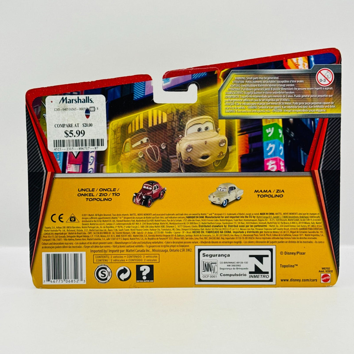 Disney Pixar Cars - MAMA TOPOLINO & UNCLE TOPOLINO Cars 2 2012 - 1:55 Diecast