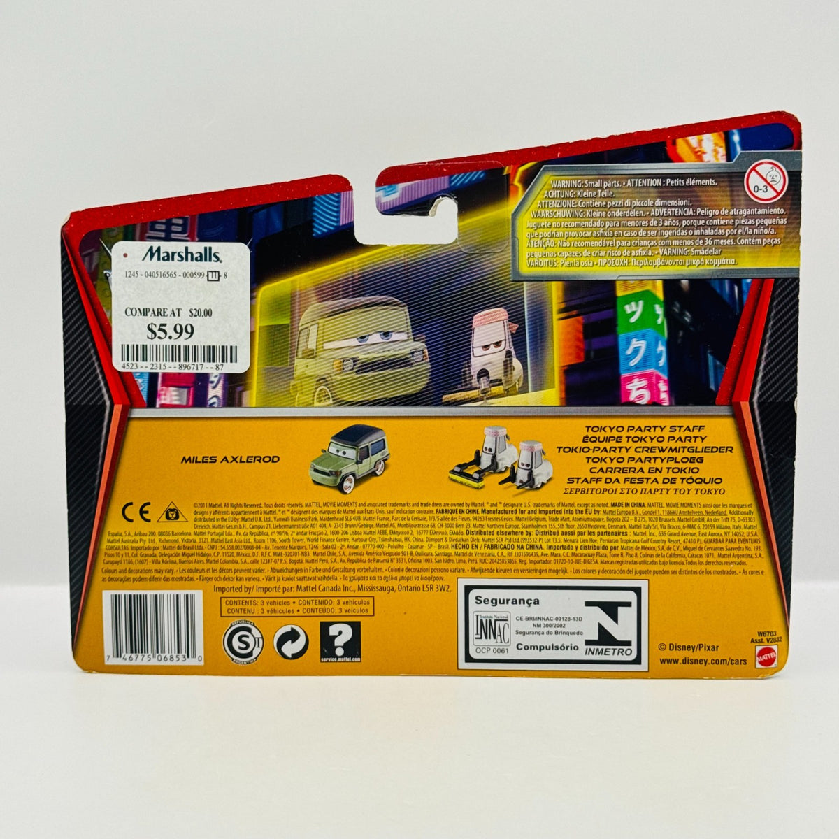 Disney Pixar Cars - MILES AXLEROD & TOKYO PARTY STAFF Cars 2 2012 - 1:55 Diecast