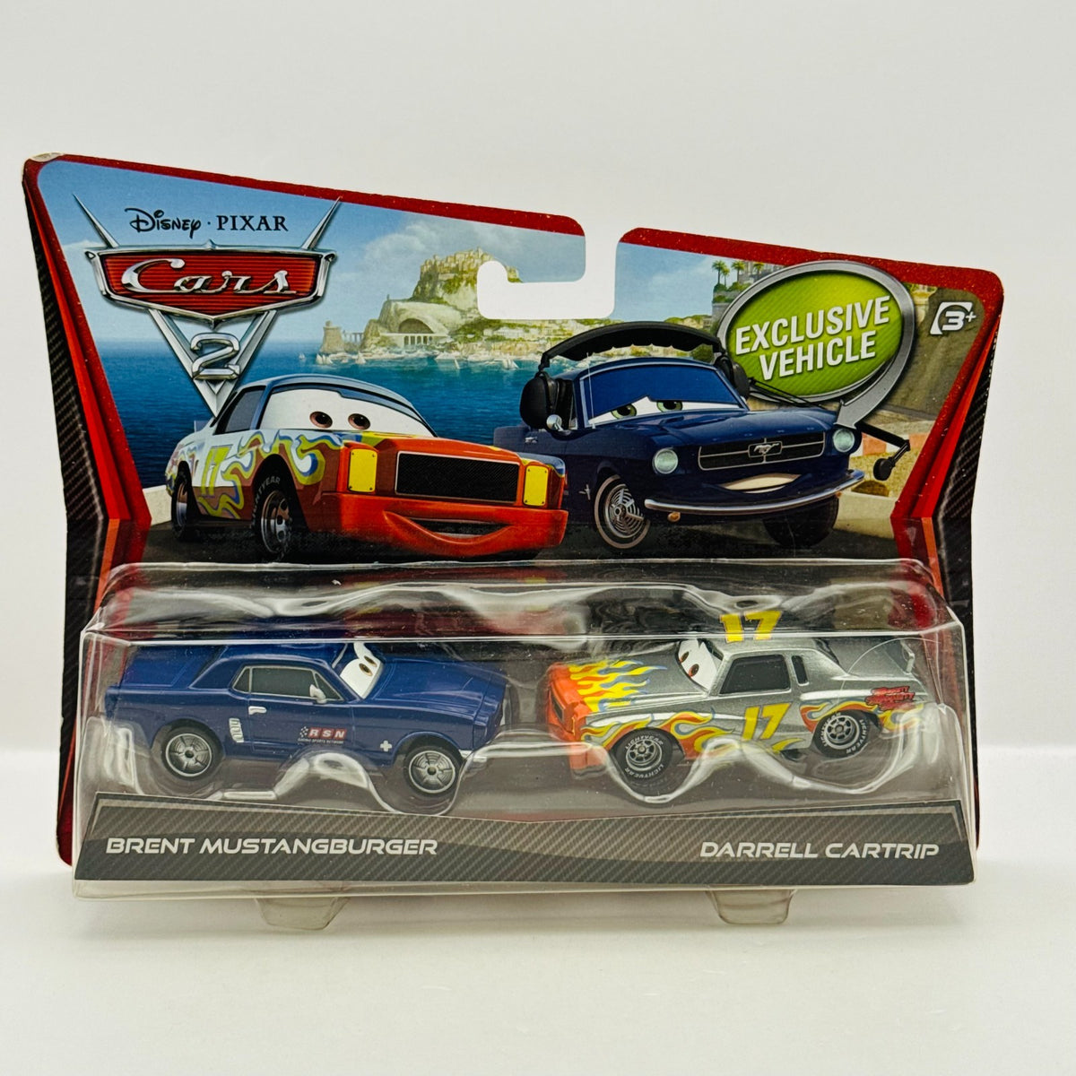 Disney Pixar Cars - DARRELL CARTRIP & BRENT MUSTANGBURGER Cars 2 - 1:55 Diecast