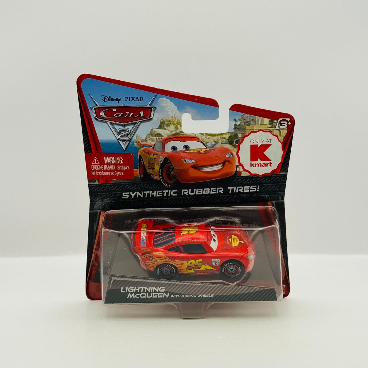 Disney Pixar Cars - WGP LIGHTNING MCQUEEN RUBBER TIRES Cars 2 2011- 1:55 Diecast