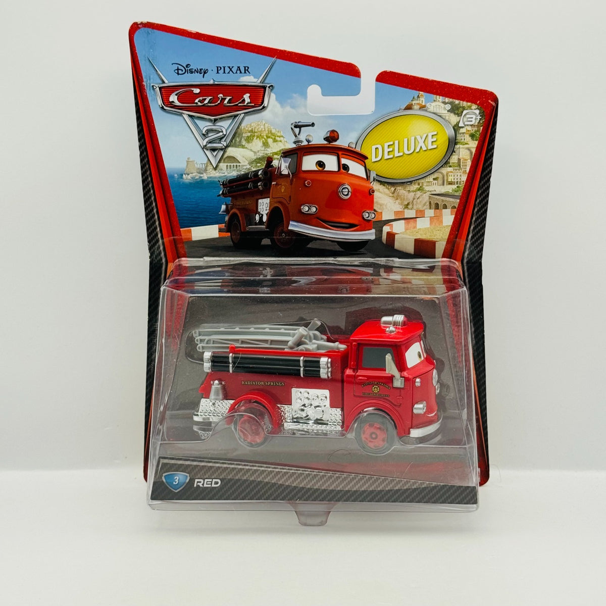 Disney Pixar Cars - RED FIRETRUCK DELUXE Cars 2 2011 - 1:55 Diecast
