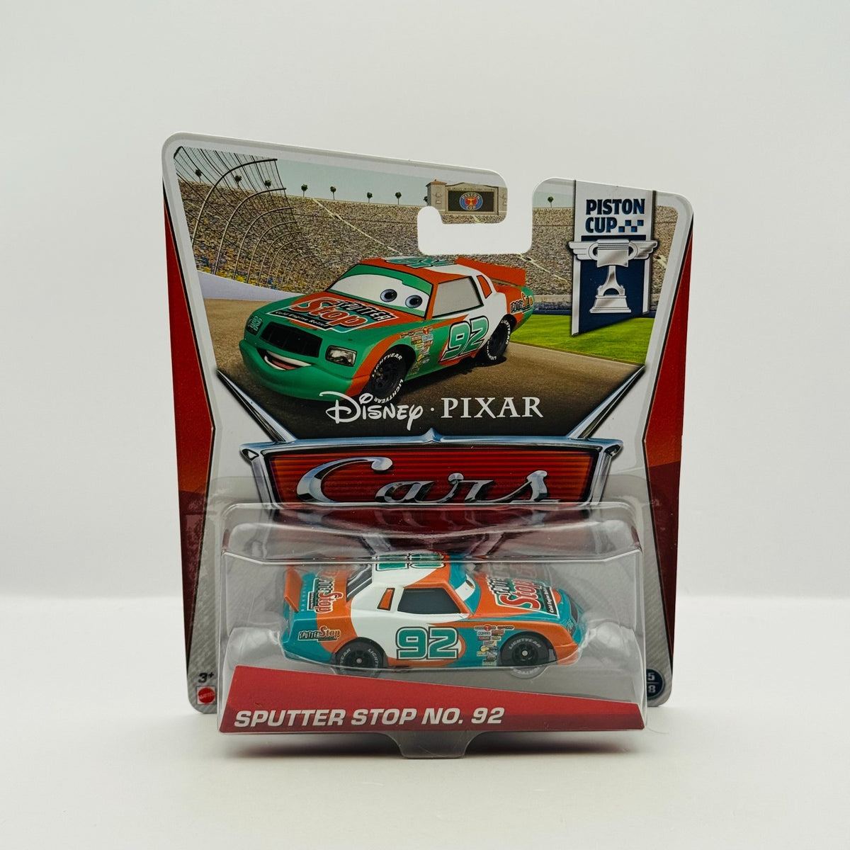 Disney Pixar Cars - SPUTTER STOP MURRAY CLUTCHBURN Piston Cup 2013 -1:55 Diecast