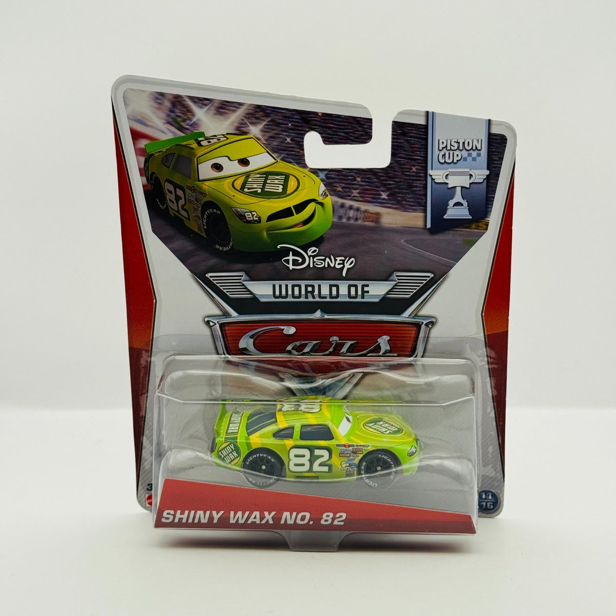 Disney Pixar Cars - SHINY WAX DARREN LEADFOOT Piston Cup 2014 - 1:55 Diecast