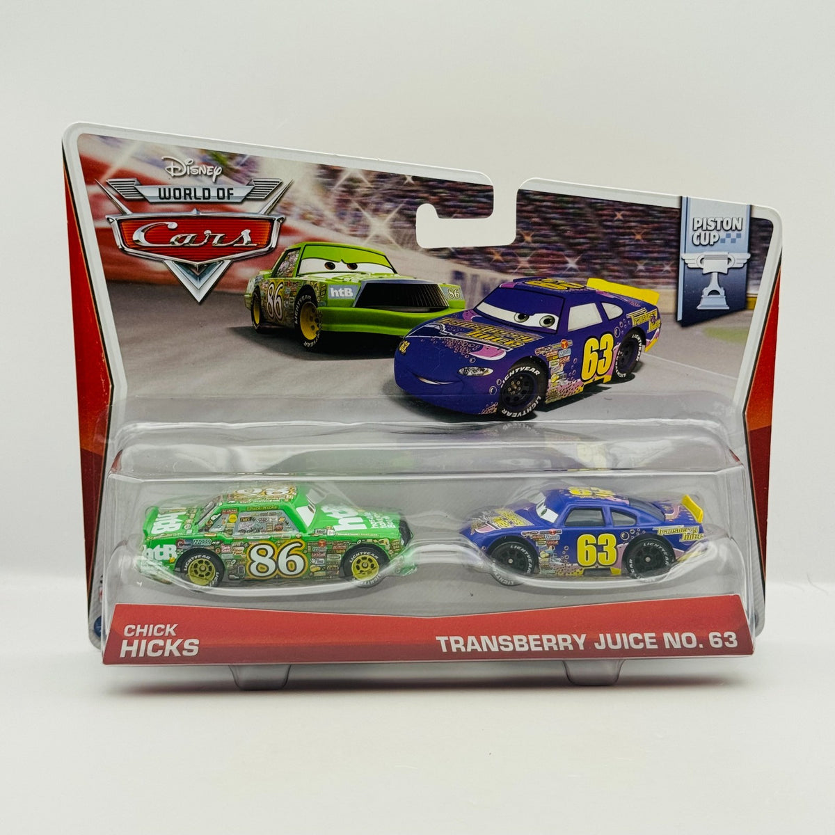 Disney Pixar Cars - CHICK HICKS & TRANSBERRY JUICE LEE REVKINS 2014 1:55 Diecast