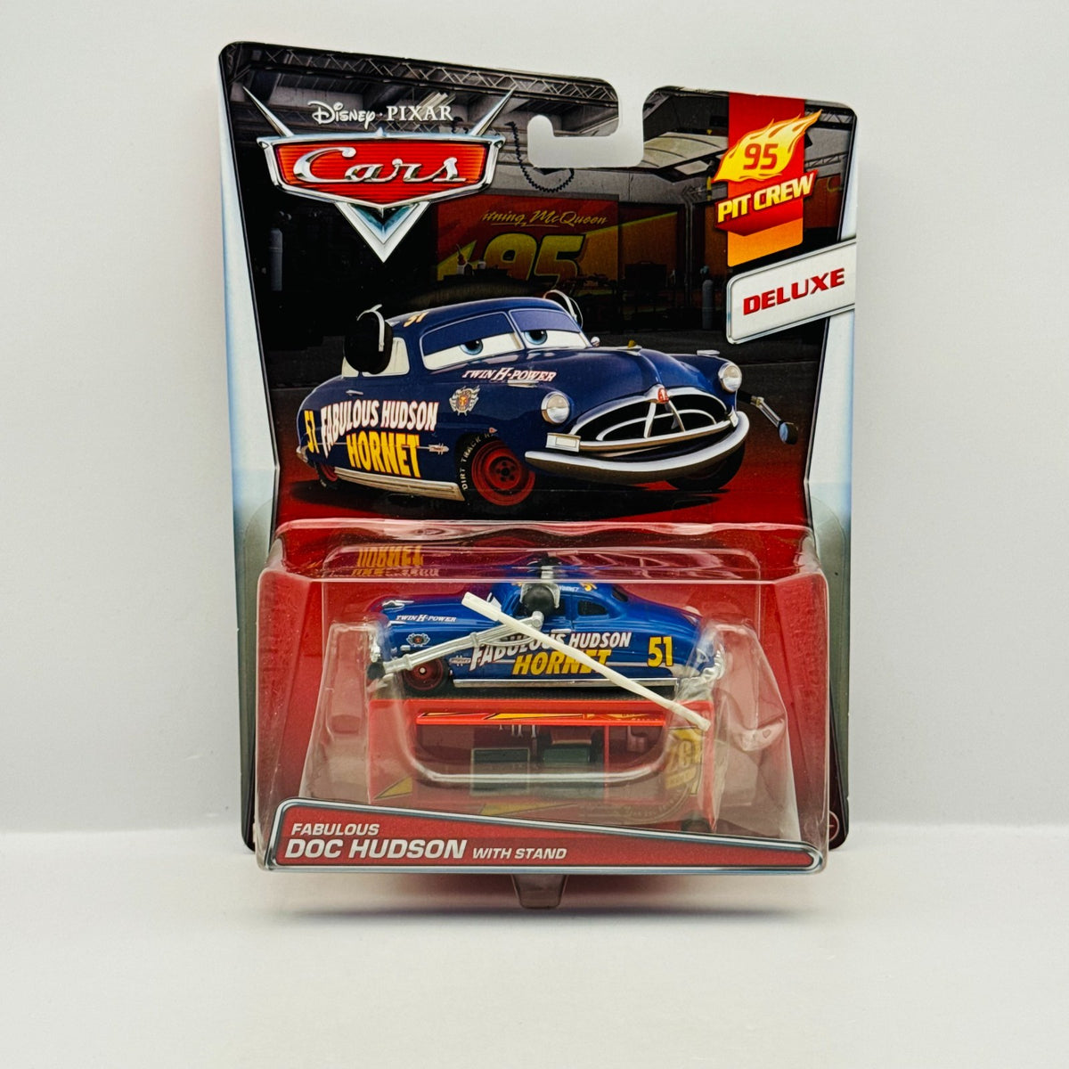 Disney Pixar Cars - FABULOUS DOC HUDSON WITH STAND Deluxe 2015 - 1:55 Diecast