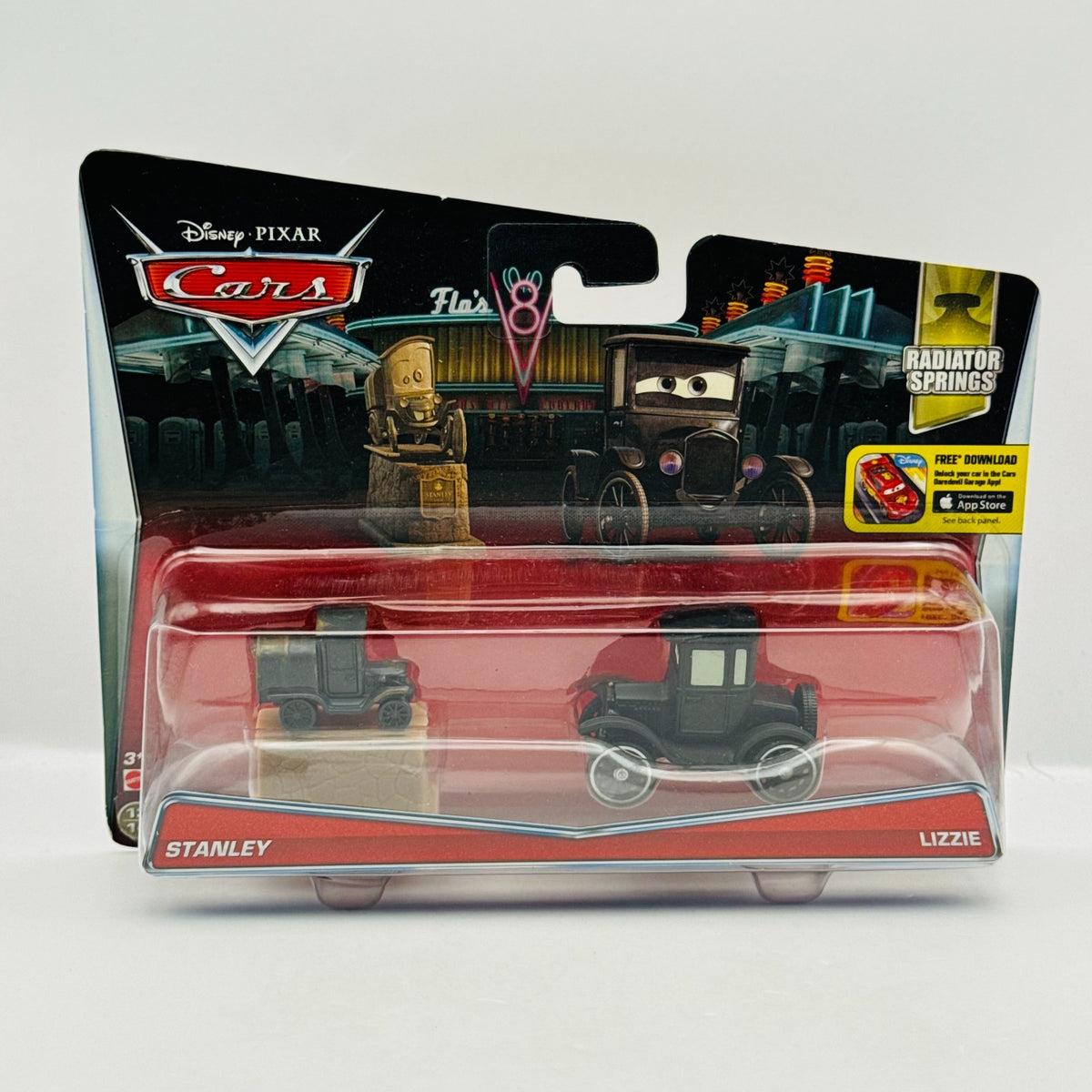 Disney Pixar Cars - STANLEY STATUE & LIZZIE Radiator Springs 2016 - 1:55 Diecast