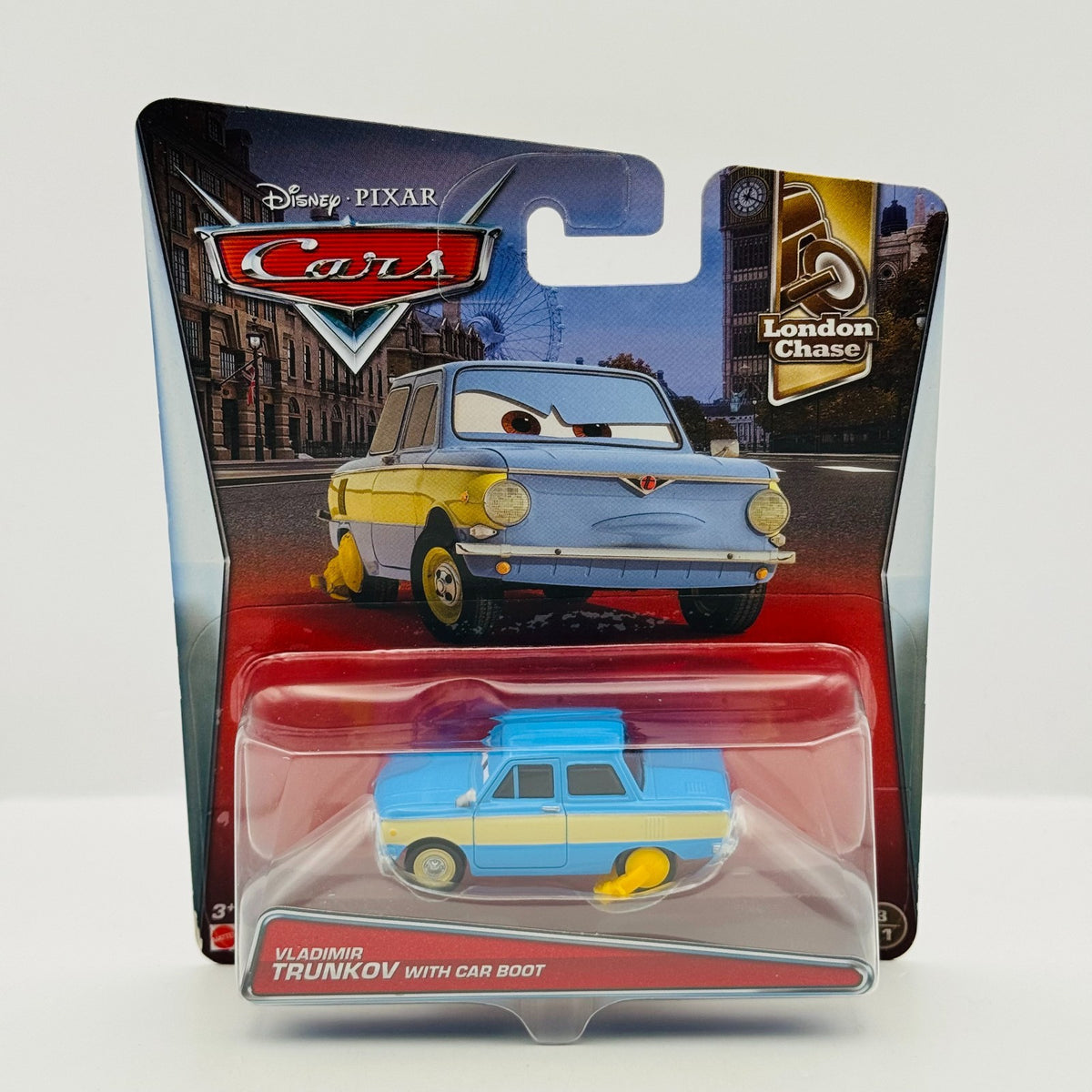 Disney Pixar Cars VLADIMIR TRUNKOV WITH CAR BOOT London Chase 2017 1:55 Diecast