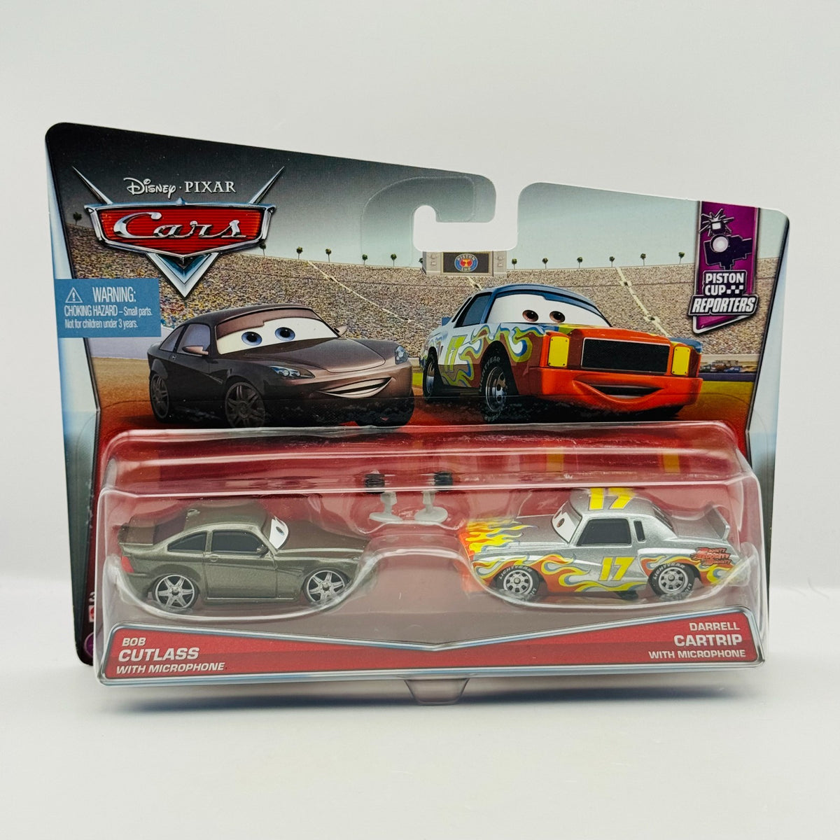 Disney Pixar Cars BOB CUTLASS DARRELL CARTRIP WITH MICROPHONE 2017 1:55 Diecast