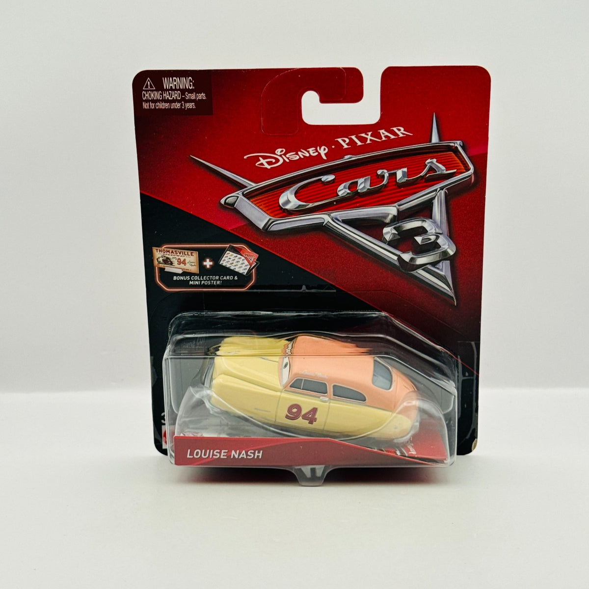 Disney Pixar Cars - LOUISE NASH COLLECTOR CARD Cars 3 2017 - 1:55 Diecast
