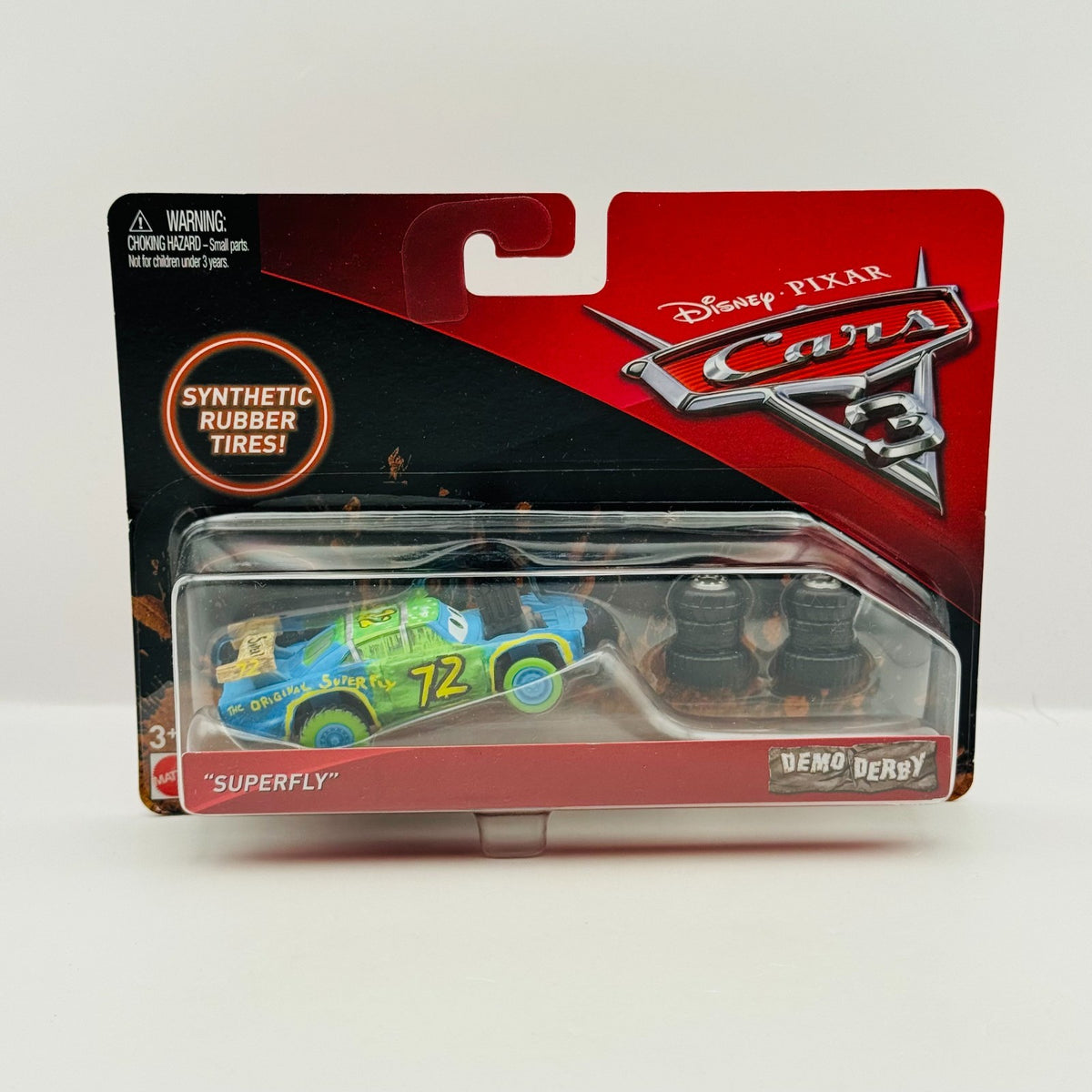 Disney Pixar Cars - SUPERFLY RUBBER TIRES Thunder Hollow Demo Derby 1:55 Diecast
