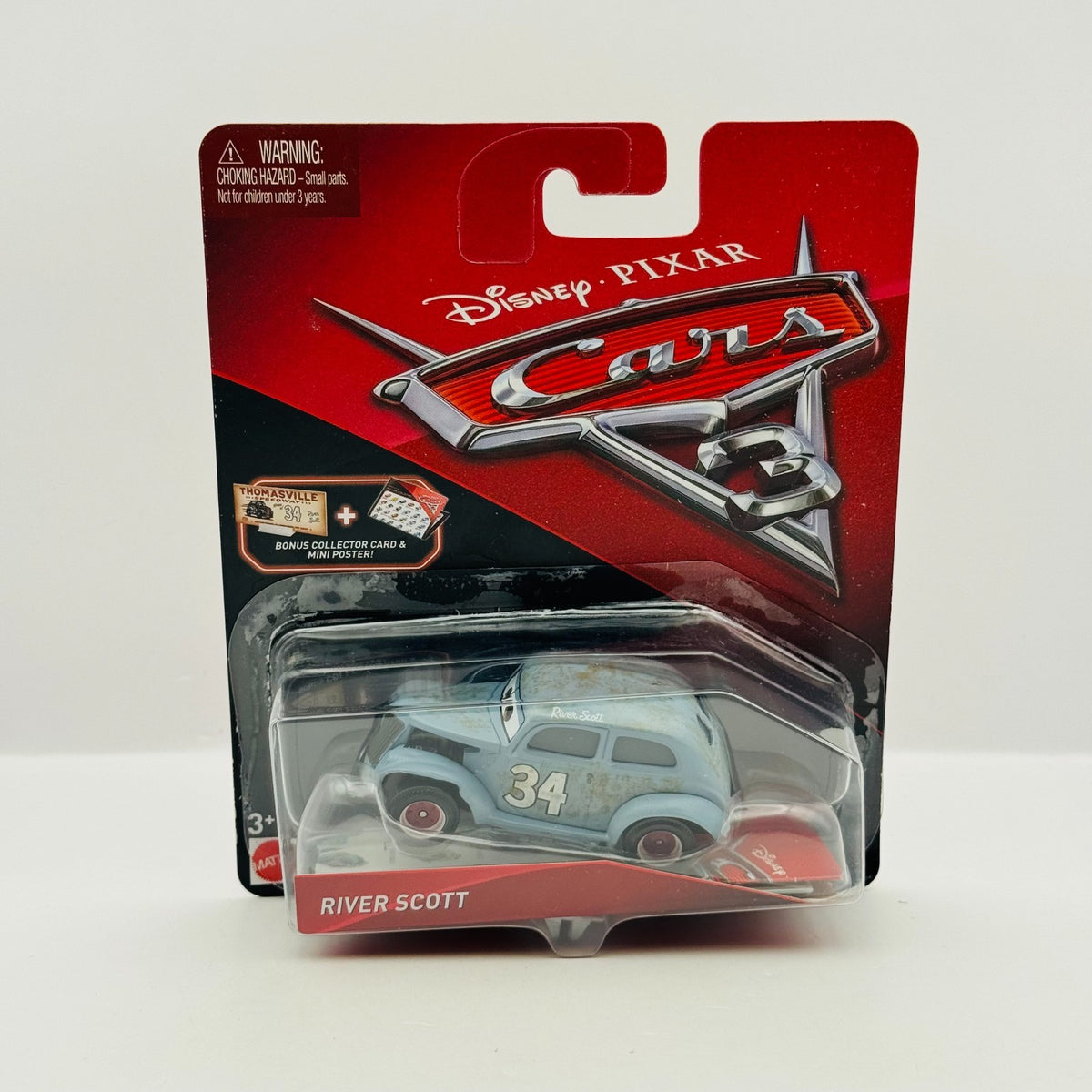 Disney Pixar Cars - RIVER SCOTT COLLECTOR CARD Cars 3 2017 - 1:55 Diecast