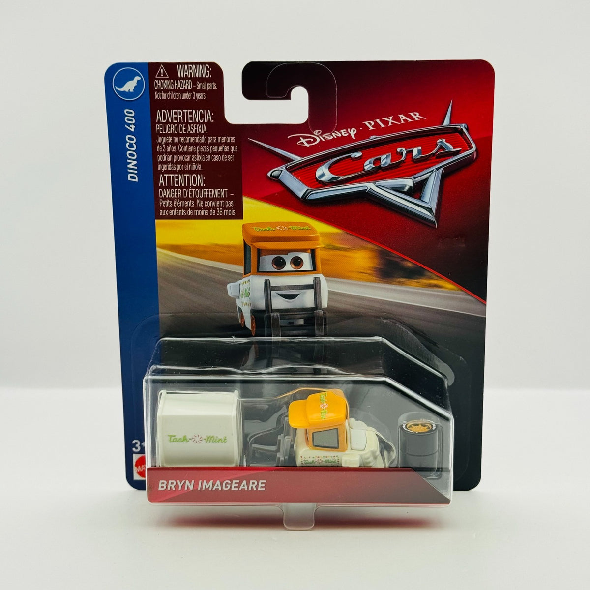 Disney Pixar Cars - BRYN IMAGEARE TACH O MINT PITTY Dinoco 400 2018 1:55 Diecast