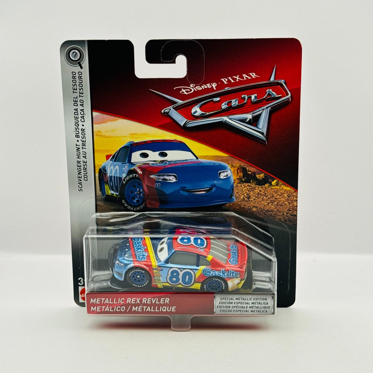 Disney Pixar Cars METALLIC REX REVLER GASK-ITS Scavenger Hunt 2018 1:55 Diecast