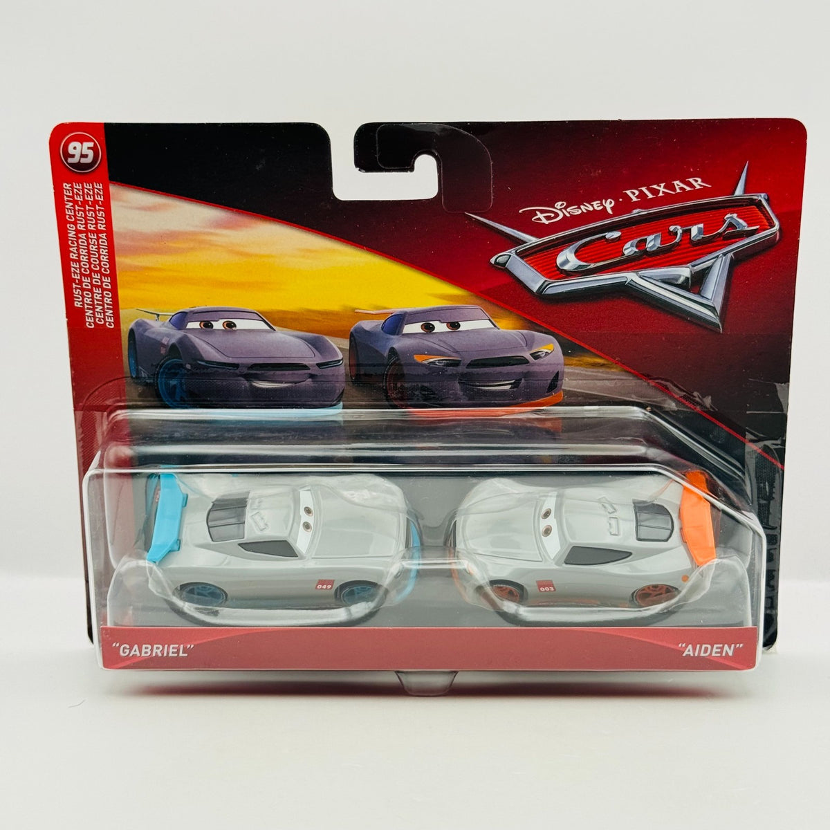 Disney Pixar Cars - GABRIEL & AIDEN ORANGE & BLUE TRAINEES RRC 2018 1:55 Diecast